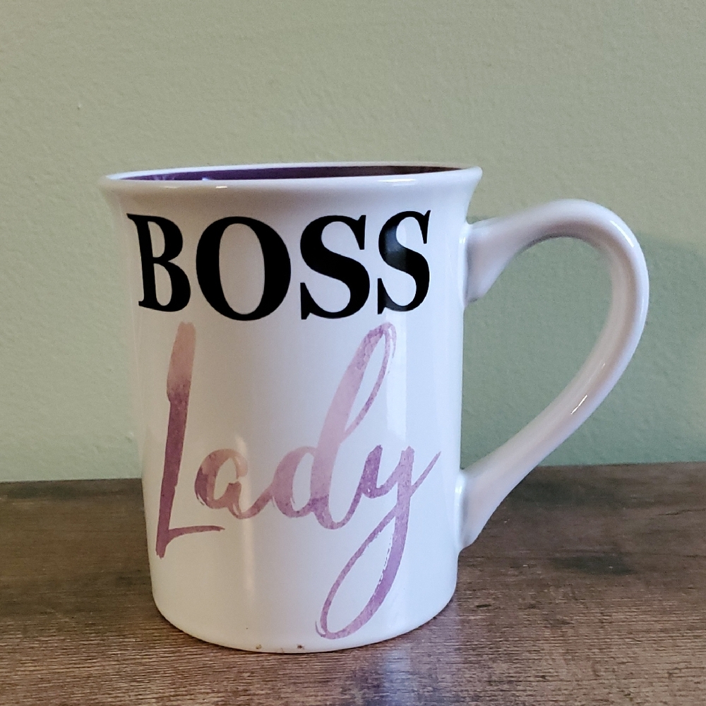 Boss Lady White and Purple Mug